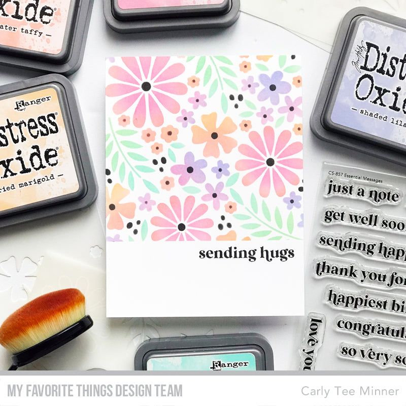 My Favorite Things Flower Fusion Stencil Set st192 sending hugs | color-code:alt2