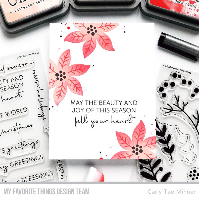 My Favorite Things Pressed Poinsettias Clear Stamps cs823 may the beauty | color-code:alt2