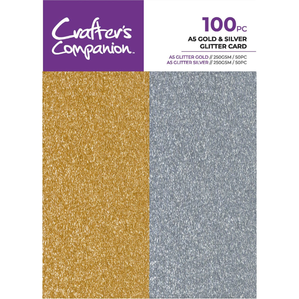 Crafter's Companion Gold and Silver A5 Glitter Card Pack cc-a5-glit-gs