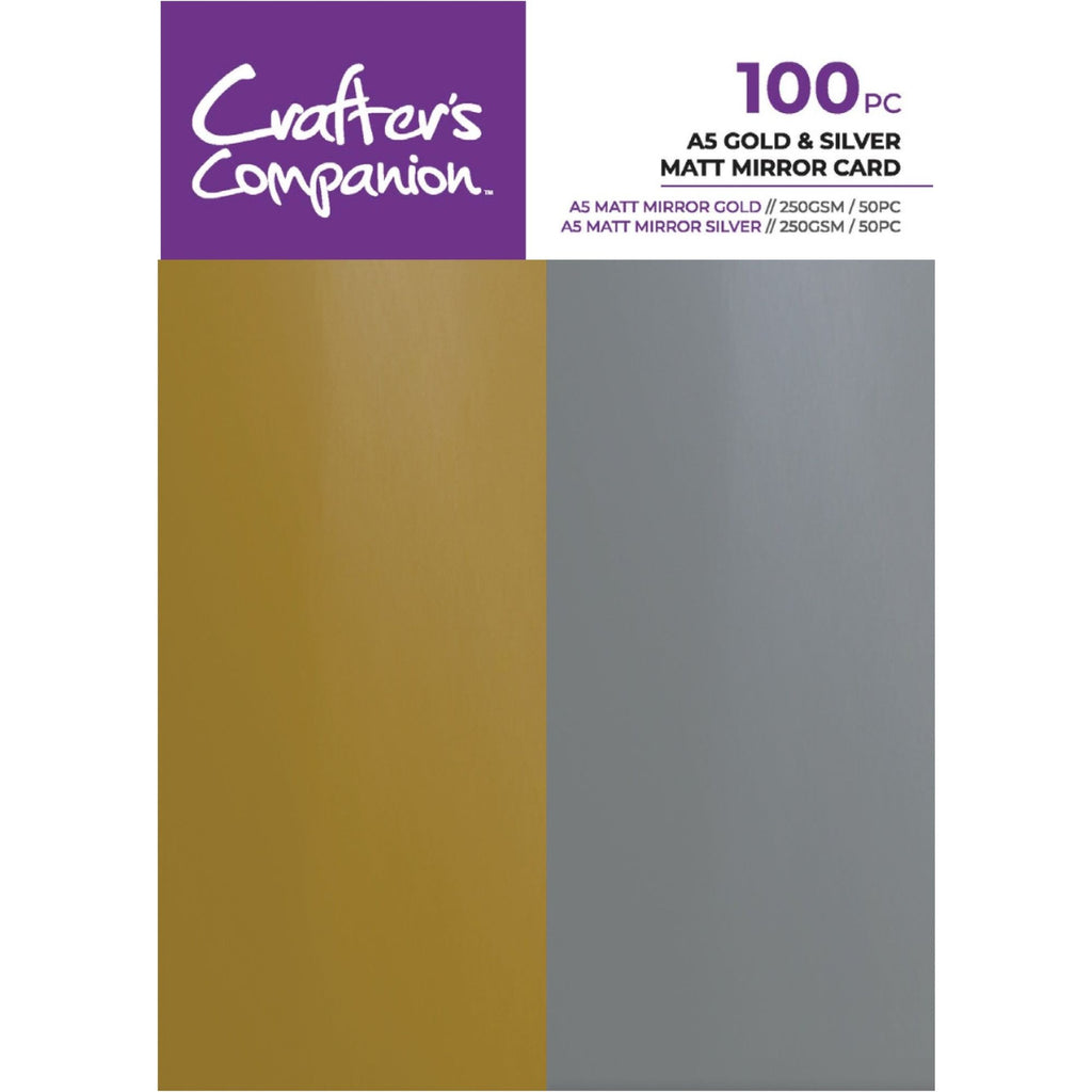 Crafter's Companion Gold and Silver A5 Matt Mirror Card Pack cc-a5-matmir-gs