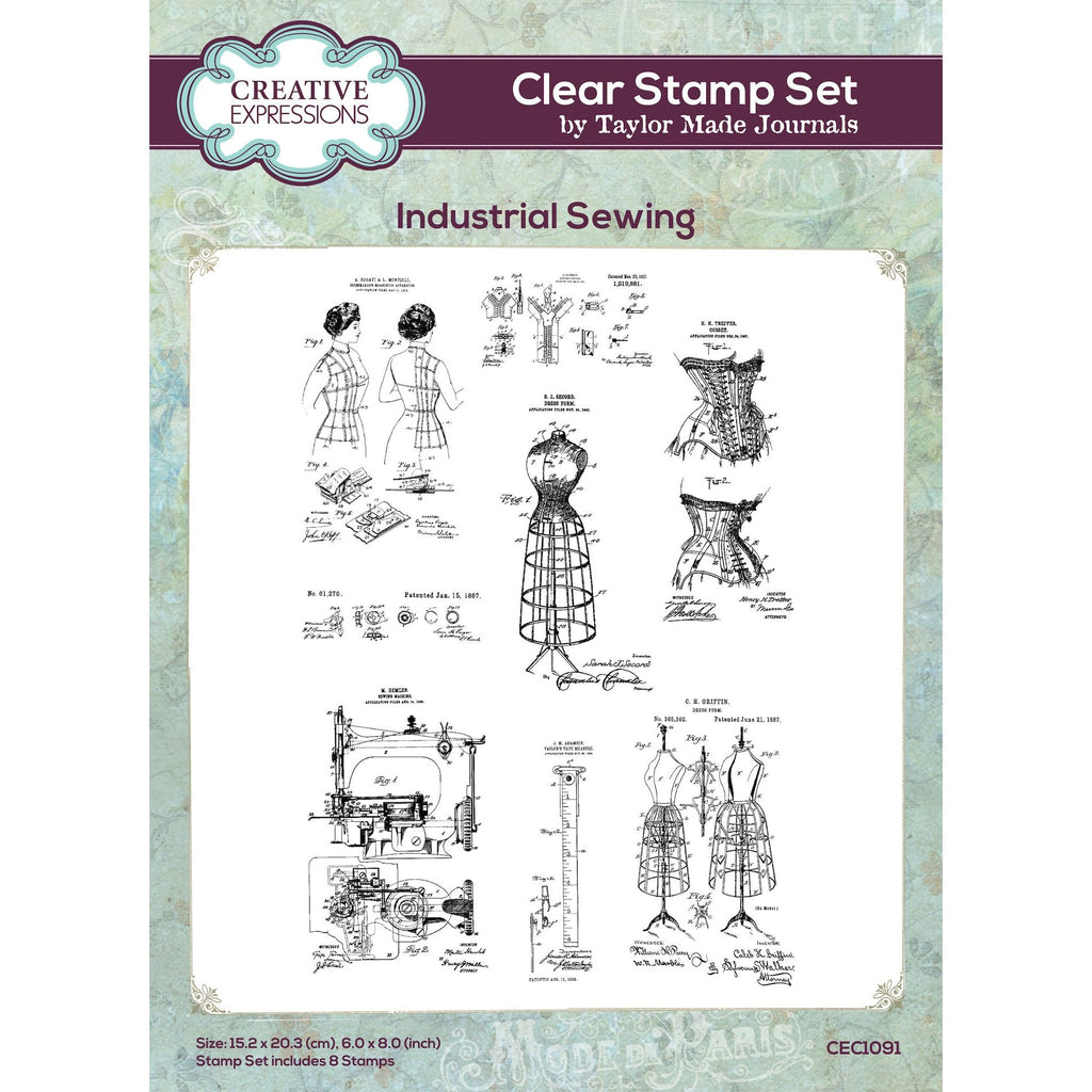 Creative Expressions Industrial Sewing Clear Stamps cec1091