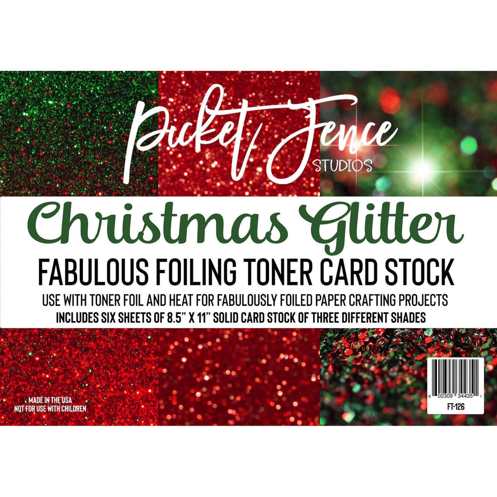 Picket Fence Studios Christmas Glitter Toner Card Stock ft-126