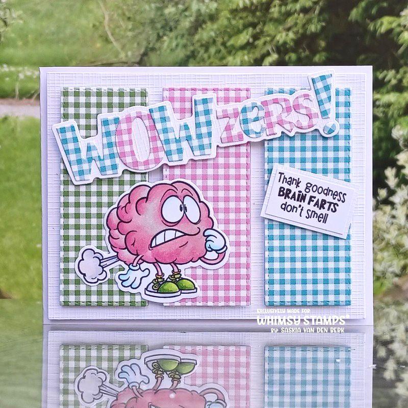 Whimsy Stamps Brain Fart Outline Dies WSD200 plaid