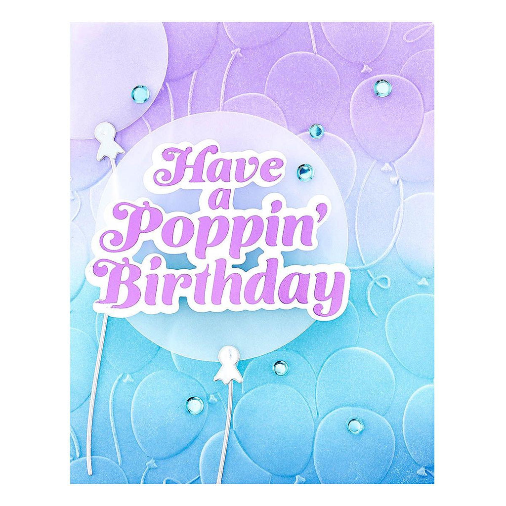 E3D-062 Spellbinders Floating Balloons 3D Embossing Folder Birhtday