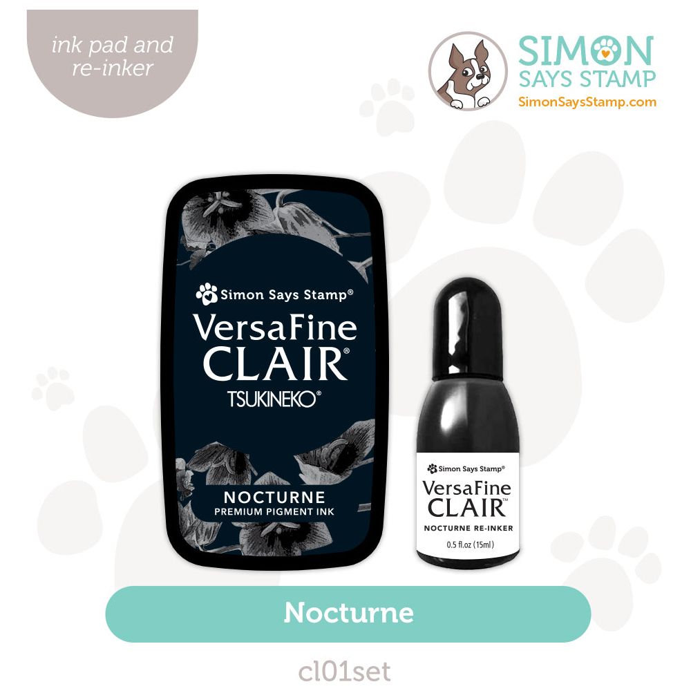 Simon Says Stamp Nocturne VersaFine Clair Ink Pad And Re-Inker cl01set