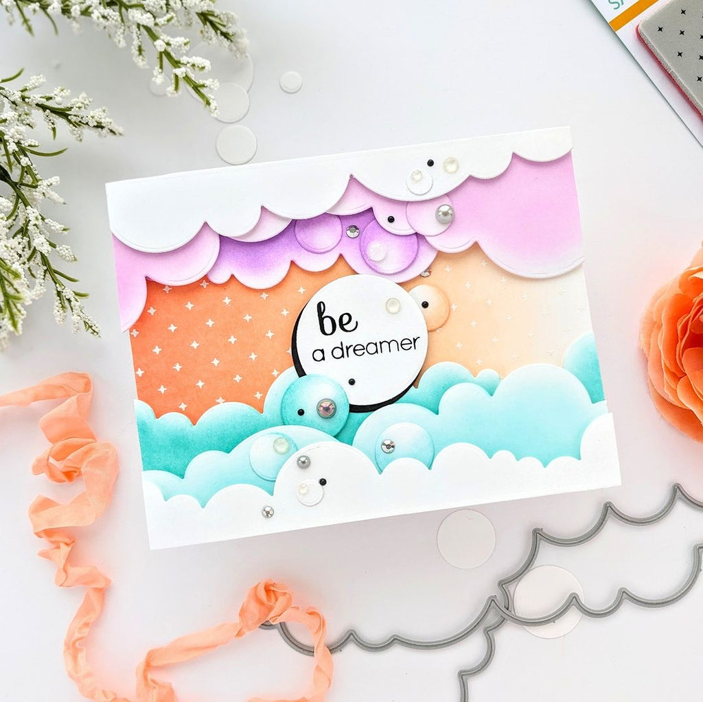 Simon Says Stamp Cloud Borders Wafer Dies sssd112939 Diecember Encouragement Card