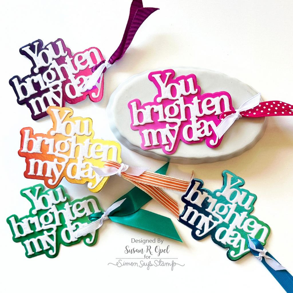 Simon Says Stamp Bold Brights Color Blend Cardstock Assortment ssp1030 Sunny Vibes You Brighten My Day Tags