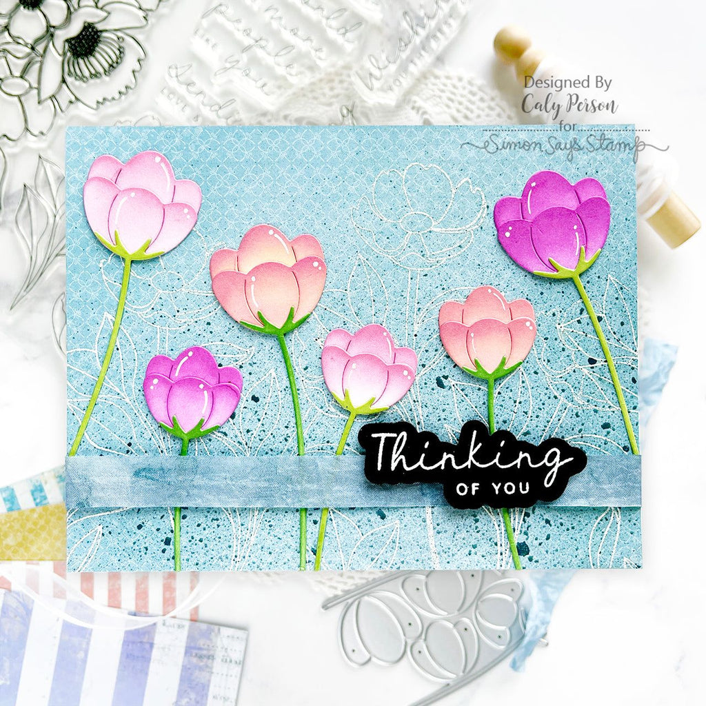 Simon Says Stamps and Dies Graceful Flowers set819gf Thinking of You Card | color-code:ALT03