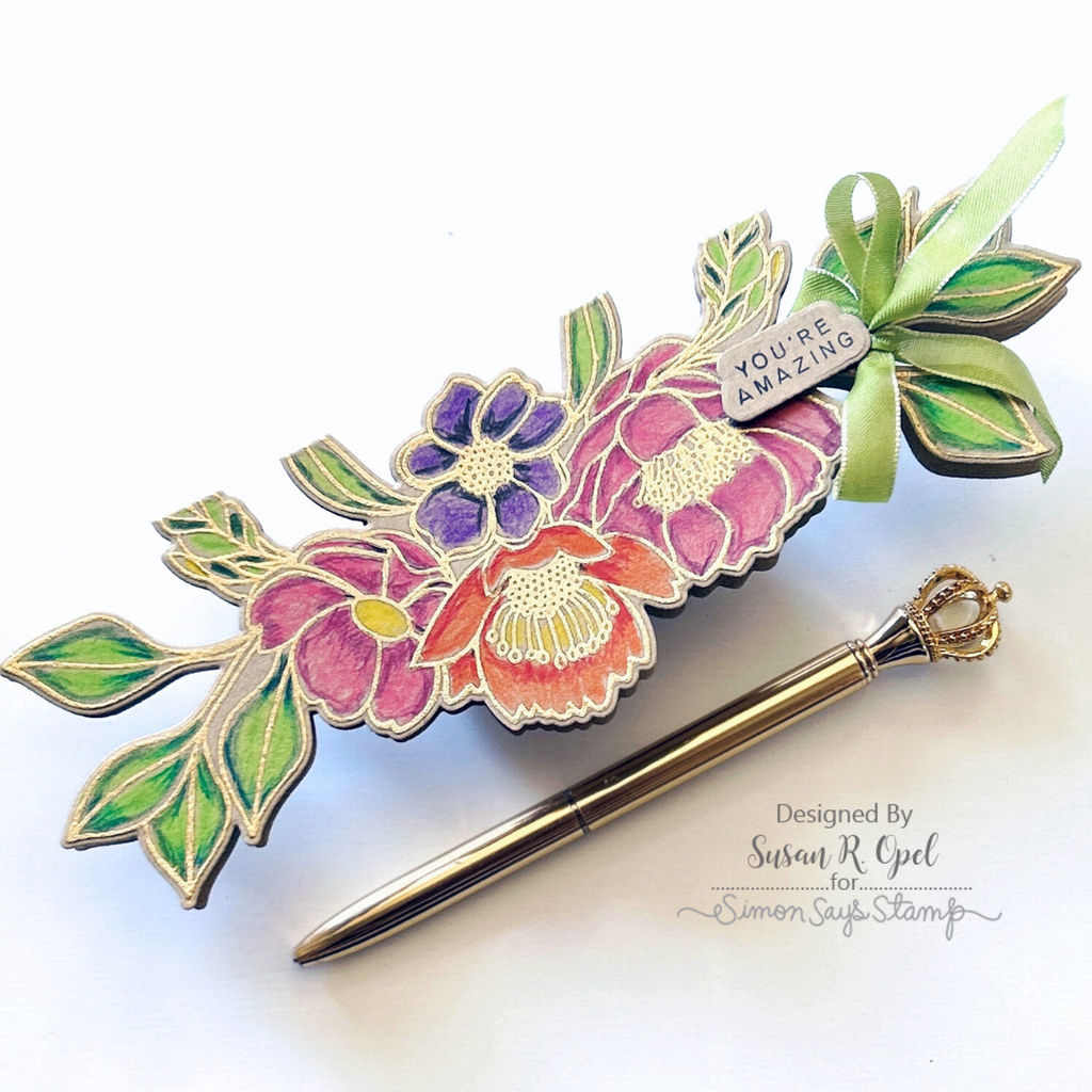 Simon Says Stamps and Dies Graceful Flowers set819gf You're Amazing Card | color-code:ALT01