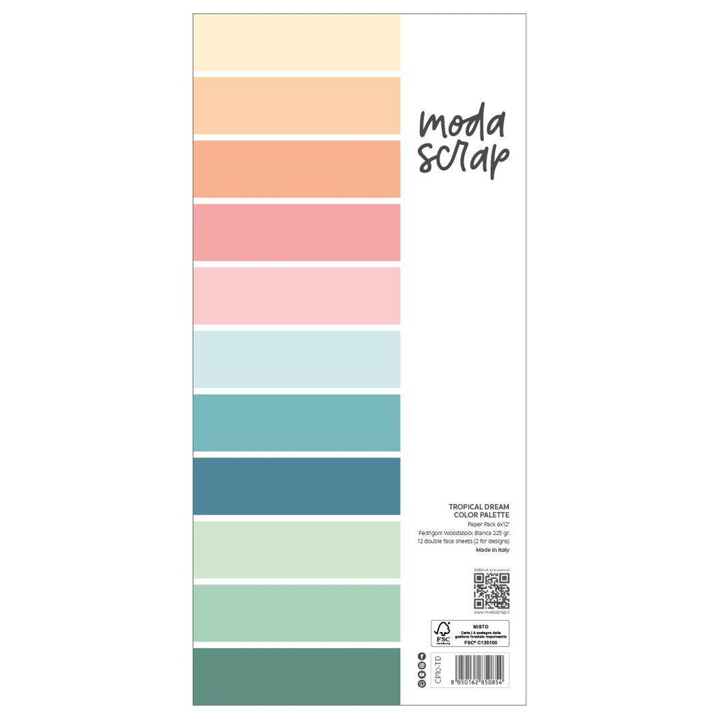 ModaScrap Tropical Dream Color Palette 6x12 Paper cp10-td