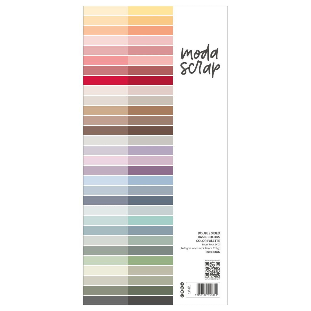 ModaScrap Color Palette Basic Colors 6x12 Paper cp-bc