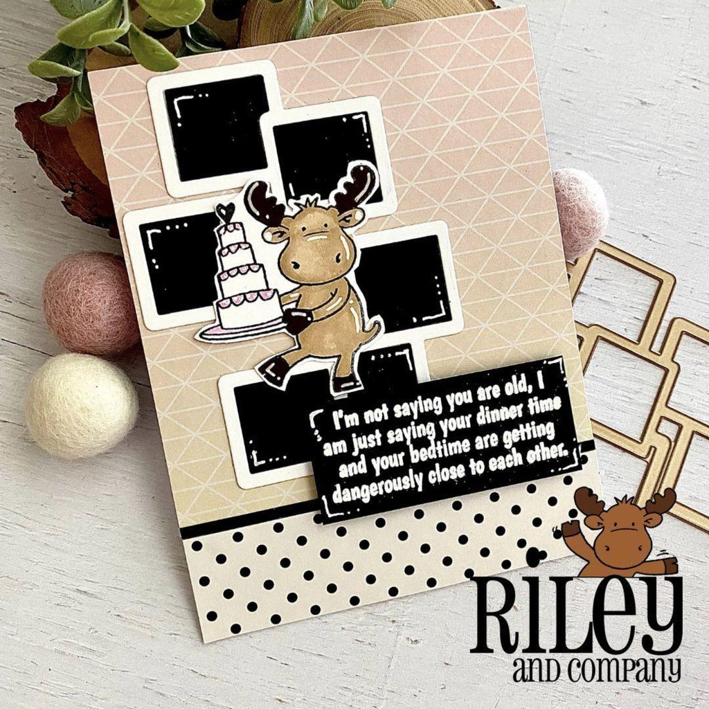 Riley And Company Funny Bones Dinner Time Cling Rubber Stamp rwd-1163 Squares