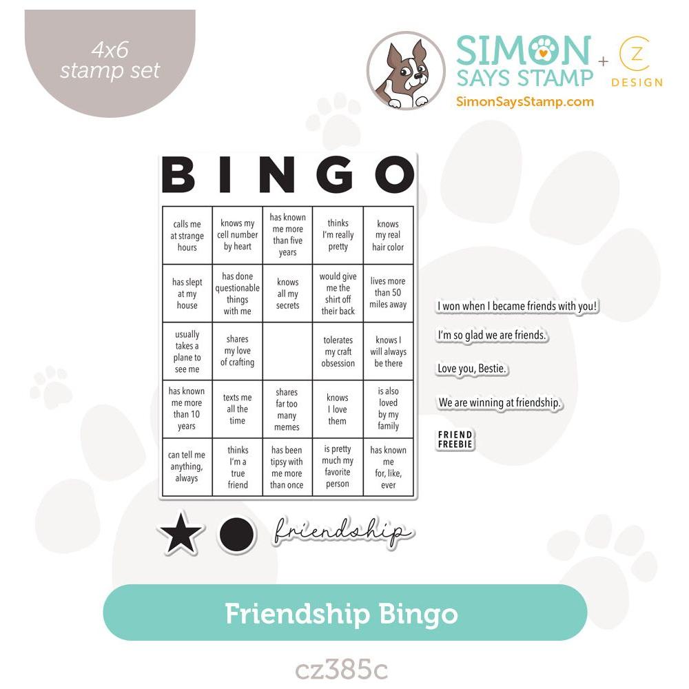 CZ Design Clear Stamps Friendship Bingo cz385c Sweetheart