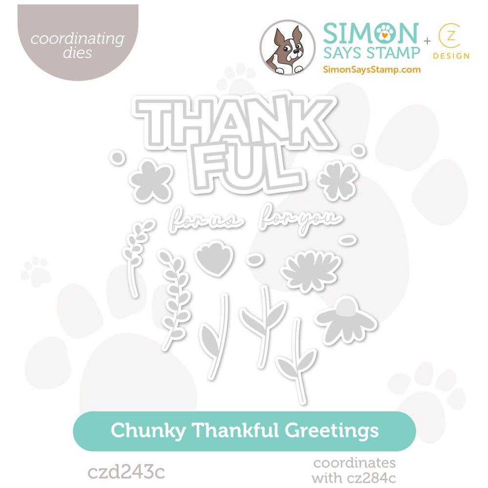 CZ Design Chunky Thankful Greetings Wafer Dies czd243c