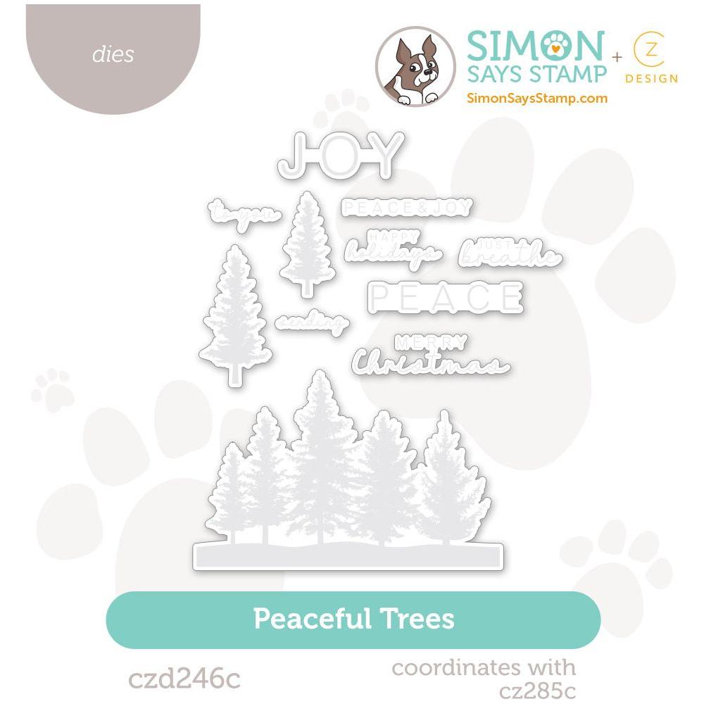 CZ Design Peaceful Trees Wafer Dies czd246c Stamptember