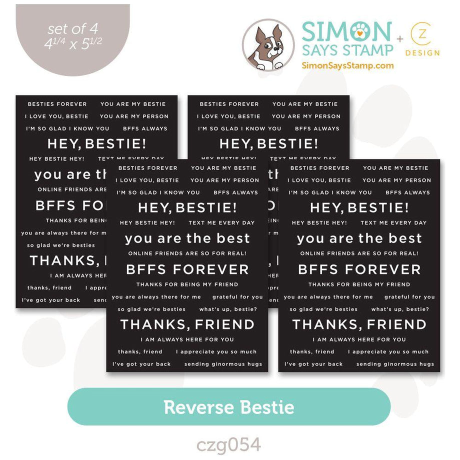 CZ Design Sentiment Strips Reverse Bestie czg054 Sweetheart – Simon Says  Stamp