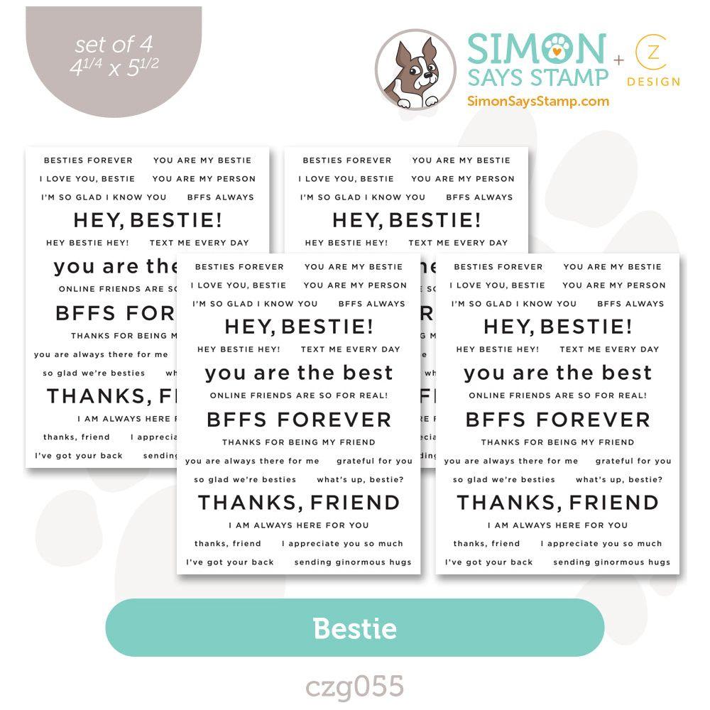 CZ Design Sentiment Strips Bestie czg055 Sweetheart