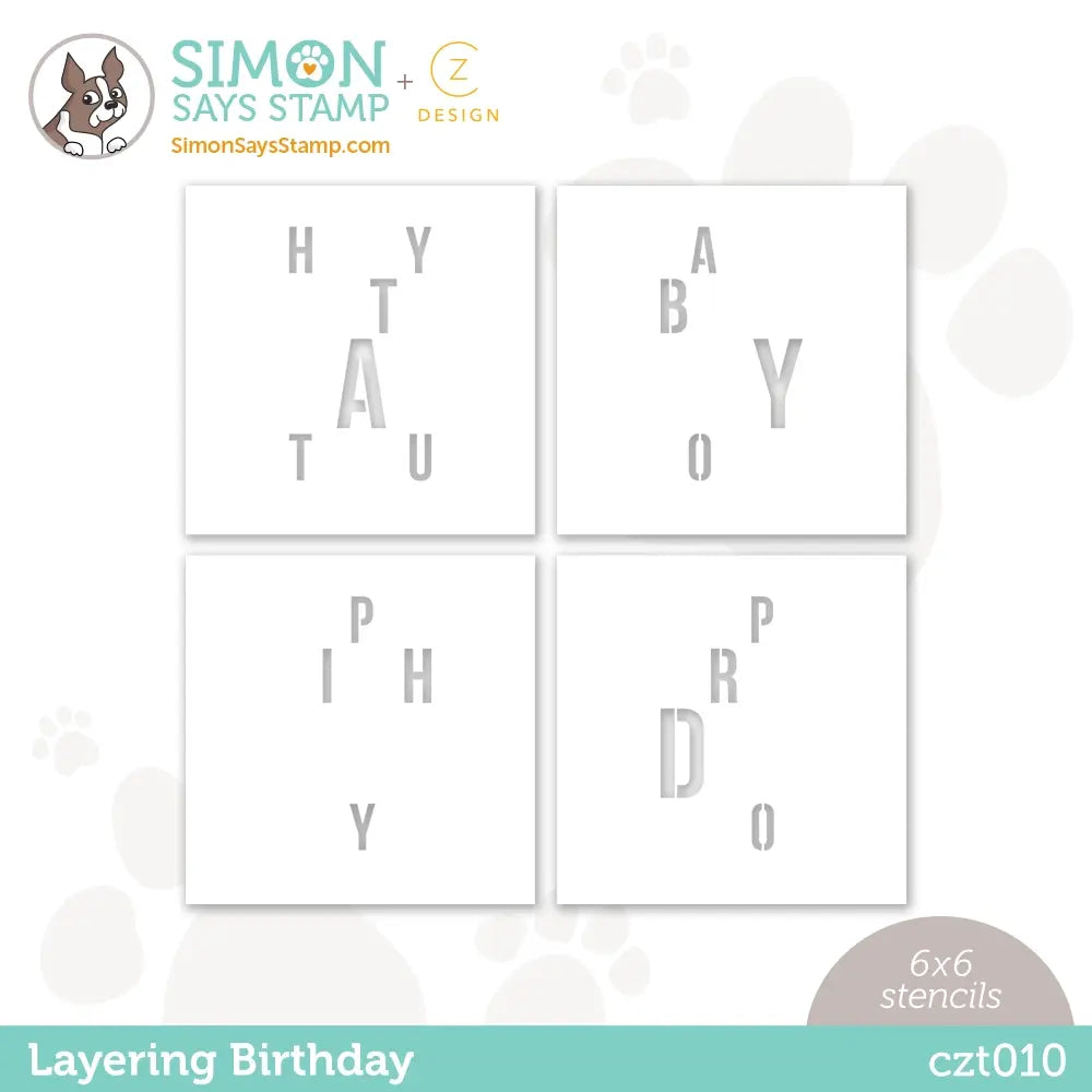 CZ Design Stencils Layering Birthday czt010 Out Of This World