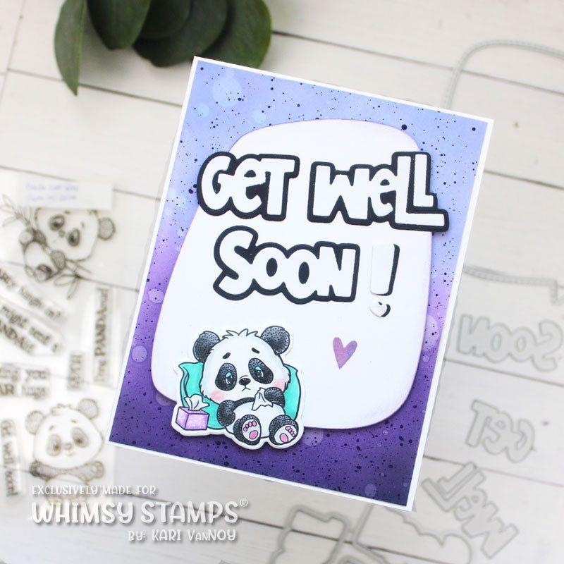 Whimsy Stamps Panda Get Well Outline Dies wsd289a purple