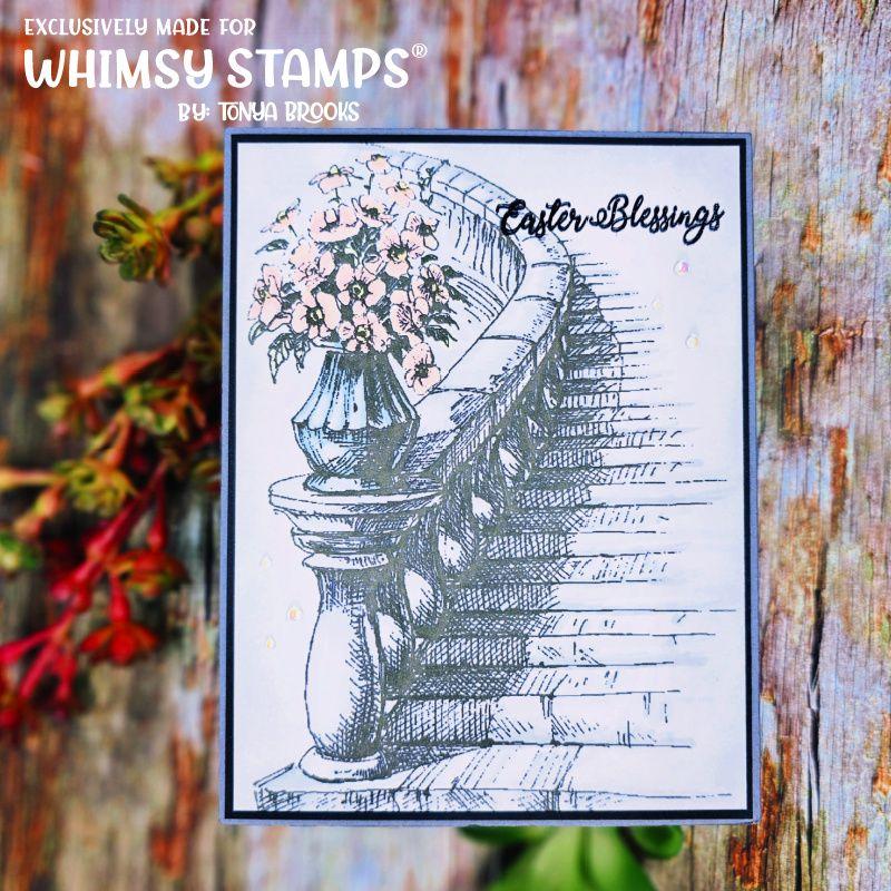 Whimsy Stamps Floral Stairway Cling Stamp ddb0086 easter blessings