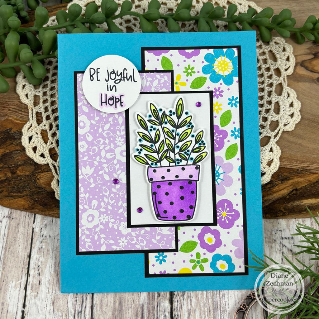 Sweet 'N Sassy Planted In Faith Clear Stamps cws-24-015 Be Joyful In Hope Card