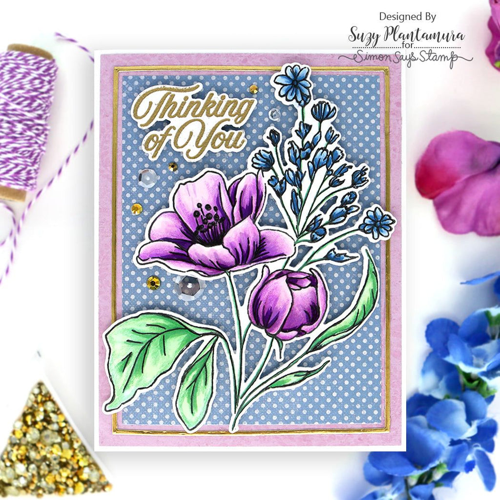 Simon Says Stamps And Dies Wild And Free Flowers set749wf Be Bold Thinking of You Card  | color-code:ALT02