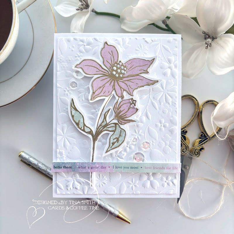 Simon Says Stamps And Dies Wild And Free Flowers set749wf Be Bold Hello Card | color-code:ALT03