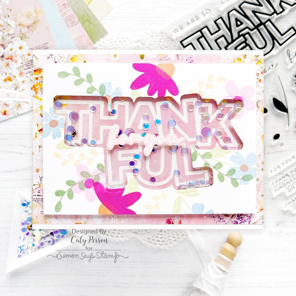 CZ Design Stamps and Dies Chunky Thankful Greetings set832ct Thankful Card