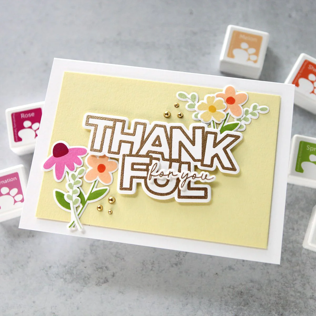 CZ Design Stamps and Dies Chunky Thankful set833ct Stamptember Thankful Card