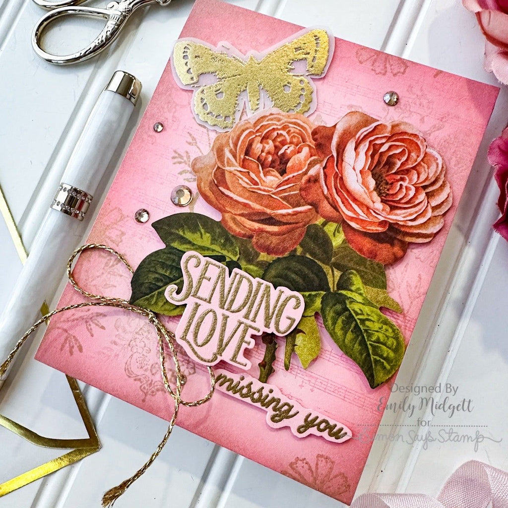 Simon Says Stamp Distressed Vintage Love Notes Wafer Dies 1293sdc Love Card | color-code:ALT03