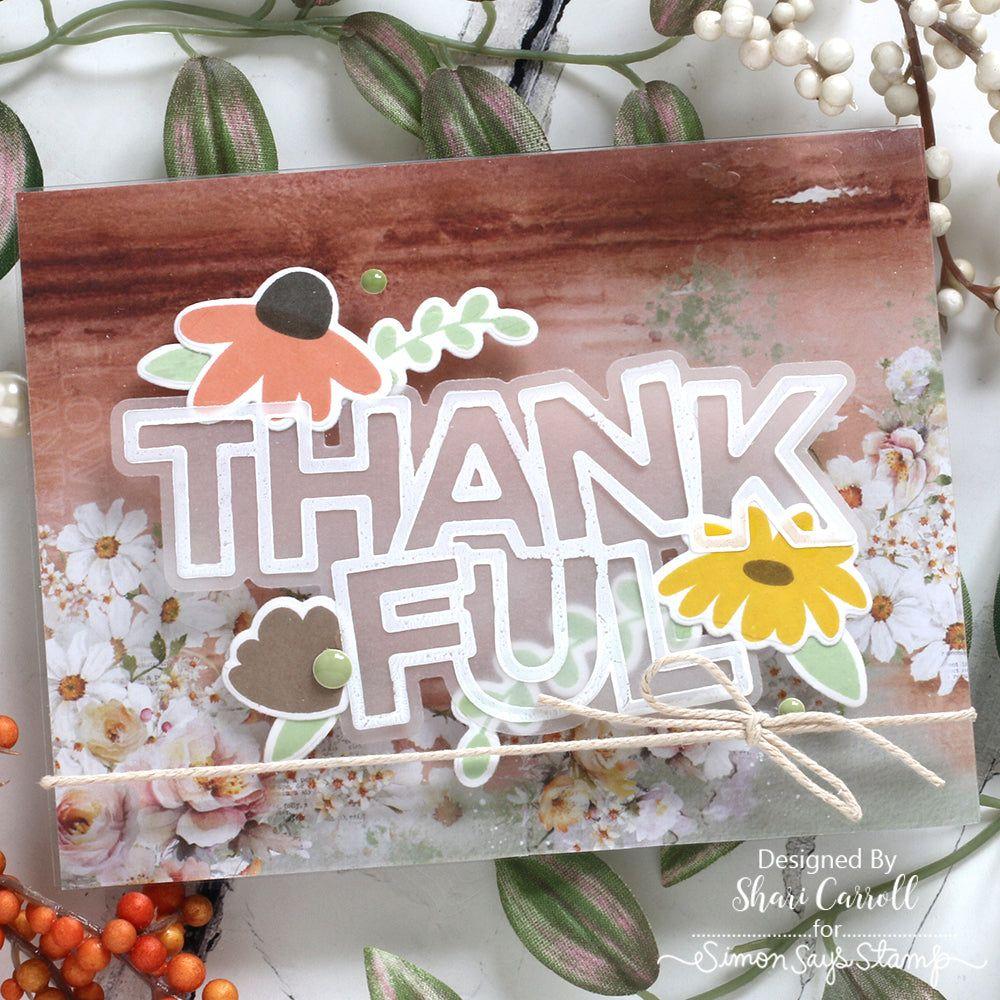 CZ Design Chunky Thankful Greetings Wafer Dies czd243c Thankful Card | color-code:ALT05