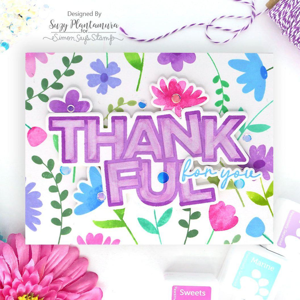 CZ Design Chunky Thankful Greetings Wafer Dies czd243c Thankful Card | color-code:ALT07