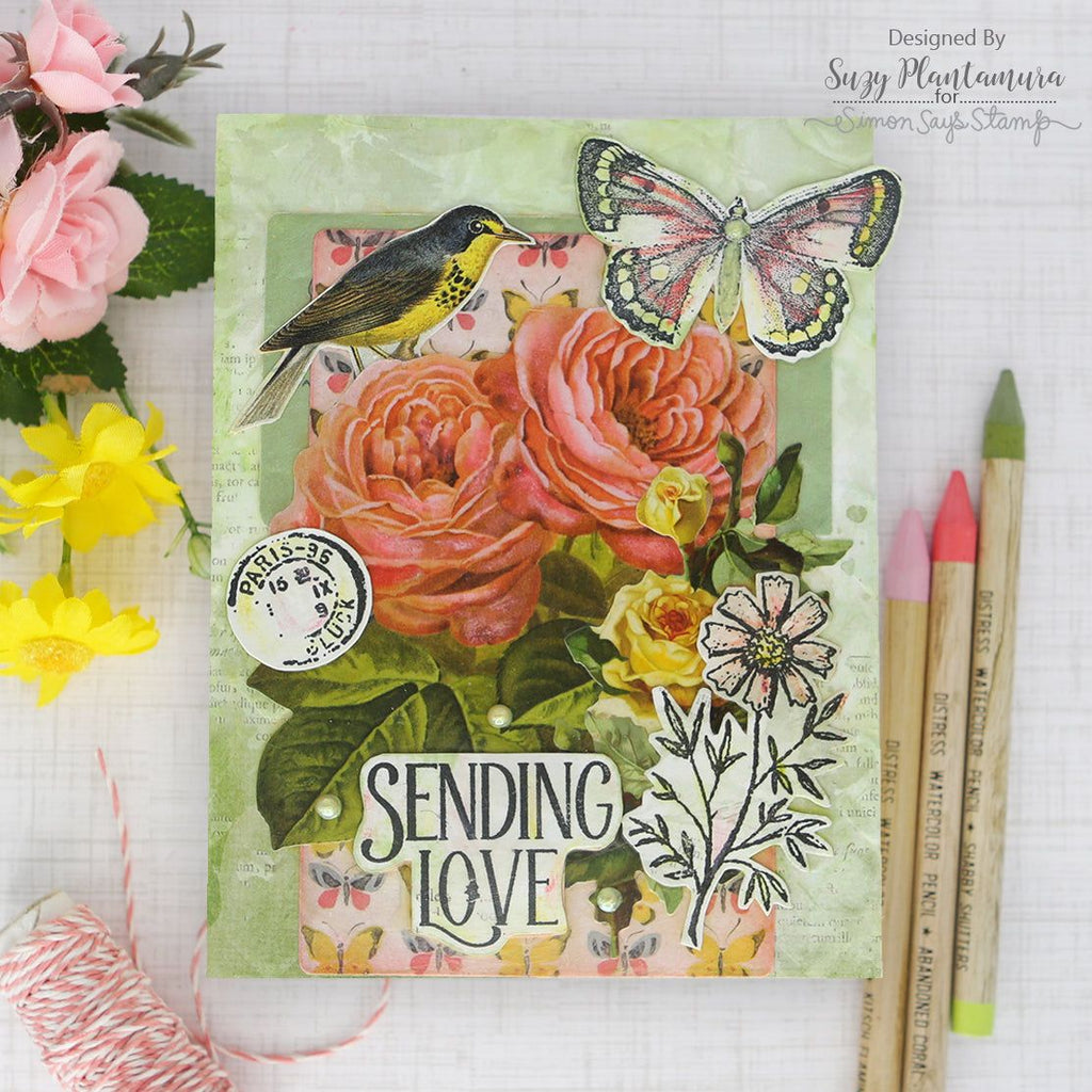 Simon Says Stamp Distressed Vintage Love Notes Wafer Dies 1293sdc Love Card | color-code:ALT02