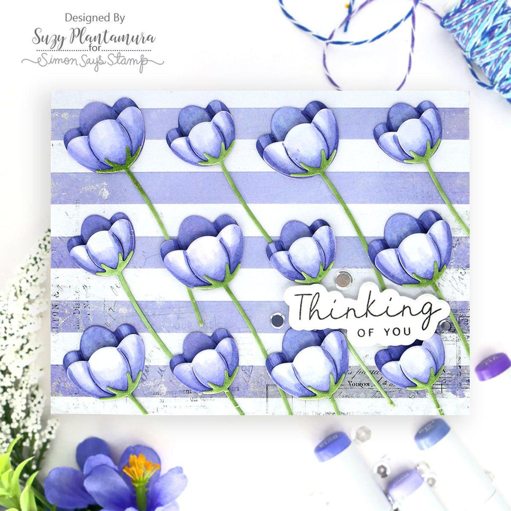 Simon Says Stamp Beautiful Buttercup Wafer Dies s926 Thinking of You Card | color-code:ALT04