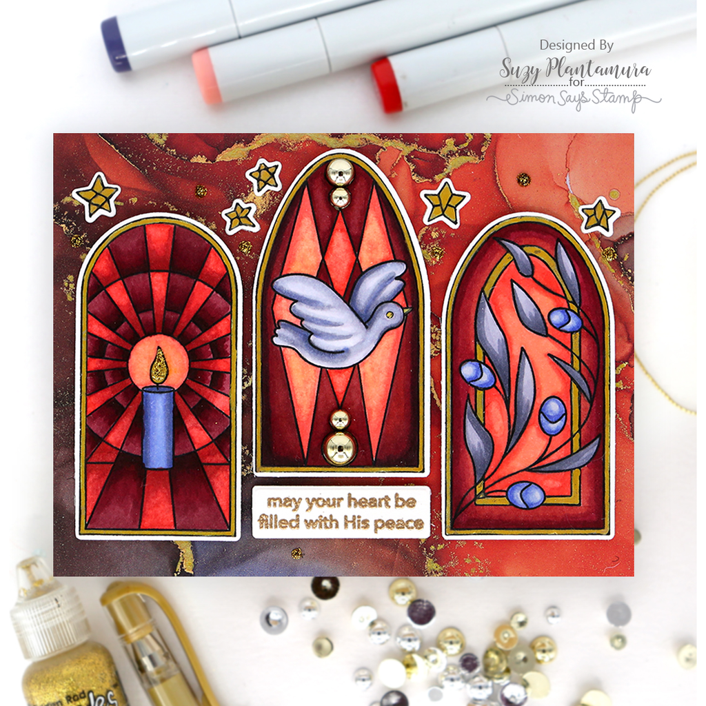 Simon Says Stamp Stained Glass Christmas Wafer Dies 1228sdc Christmas Card | color-code:ALT04