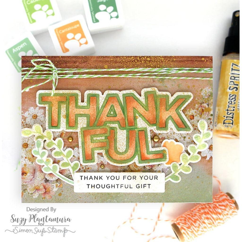 CZ Design Chunky Thankful Greetings Wafer Dies czd243c Thankful Card | color-code:ALT06