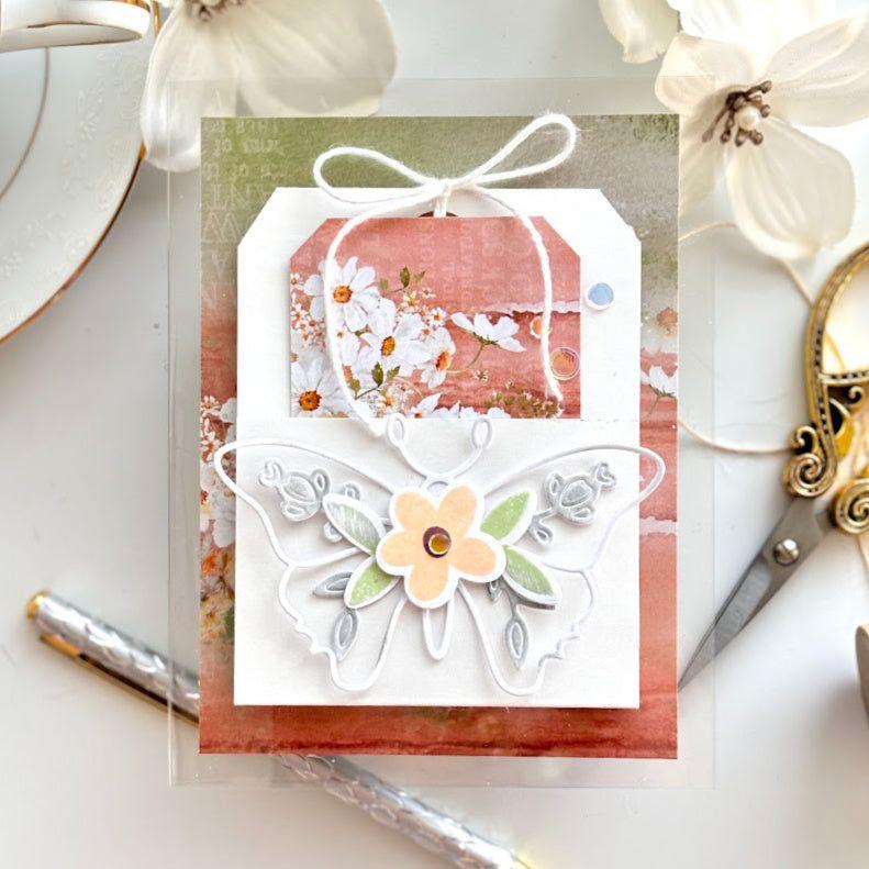 CZ Design Chunky Thankful Greetings Wafer Dies czd243c Floral Tag Card | color-code:ALT04