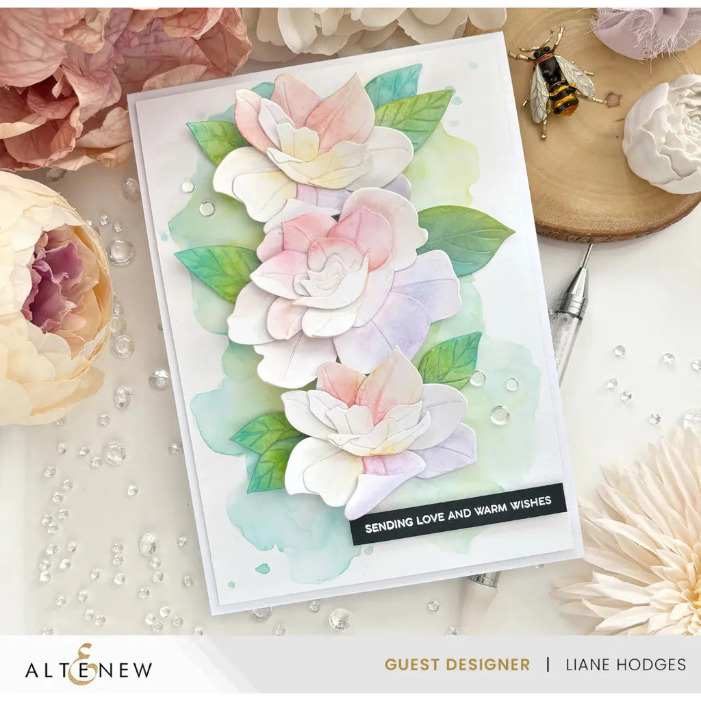 Altenew Craft-A-Flower Gardenia Layering Dies alt10100 sending love