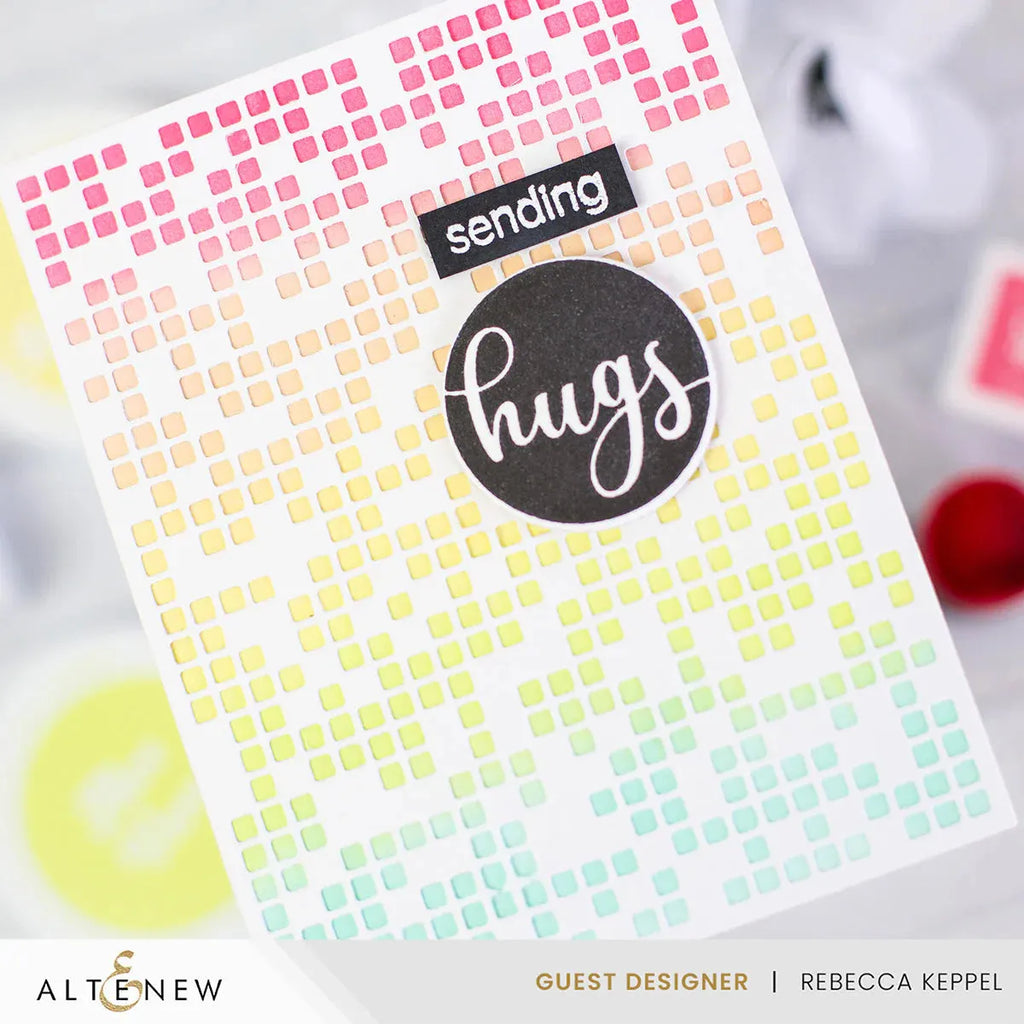 Altenew PixelGrid Cover Die alt10111 sending hugs