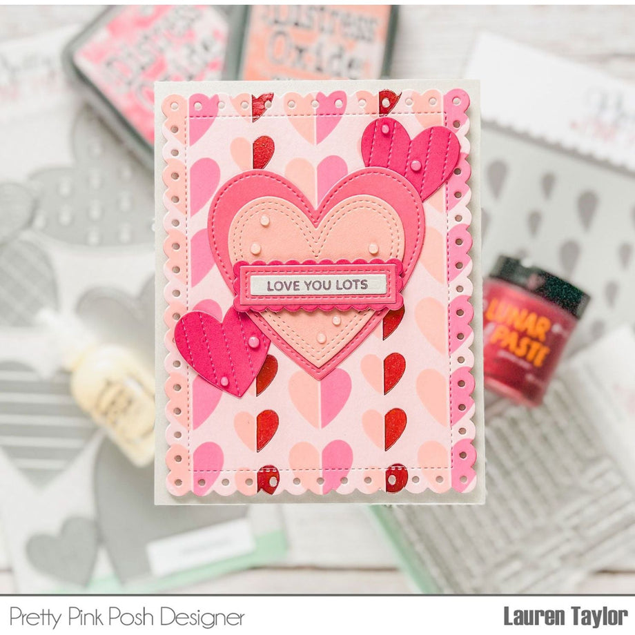 Pretty Pink Posh LAYERED VALENTINES HEARTS Stencils