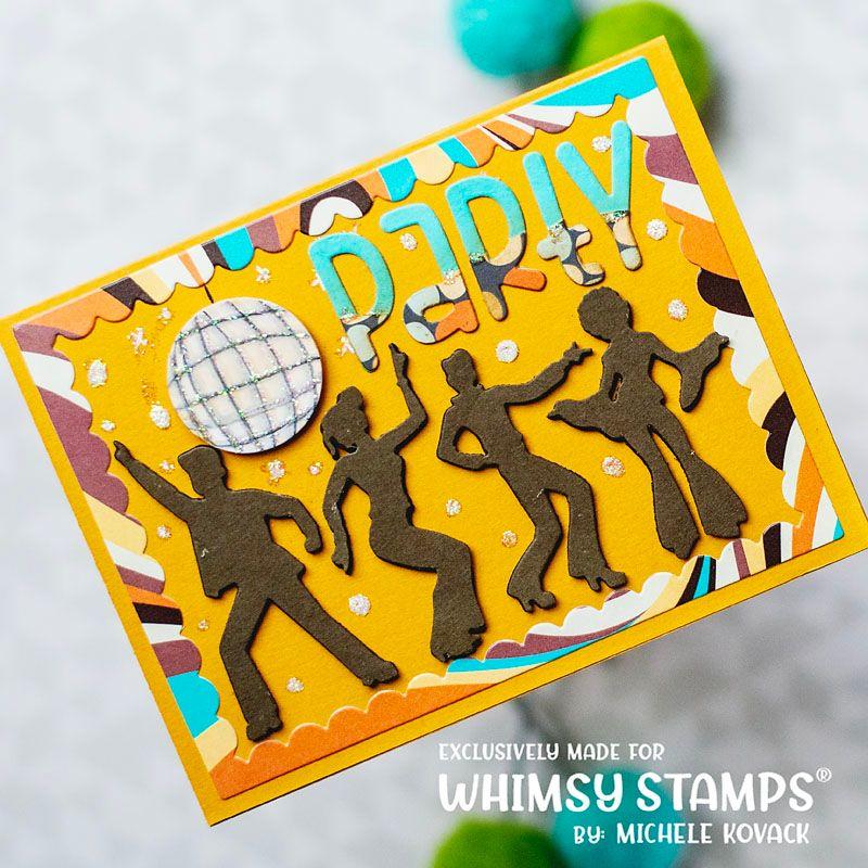 Whimsy Stamps Retro Dancers Dies WSD202 disco ball