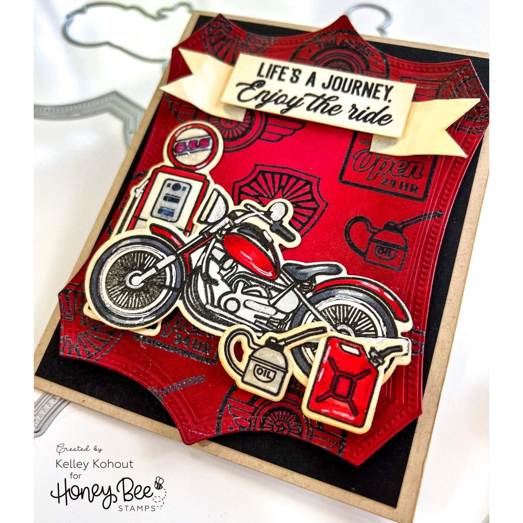 Honey Bee Dad's Garage Clear Stamp Set hbst-495 Enjoy The Ride Card | color-code:ALT01