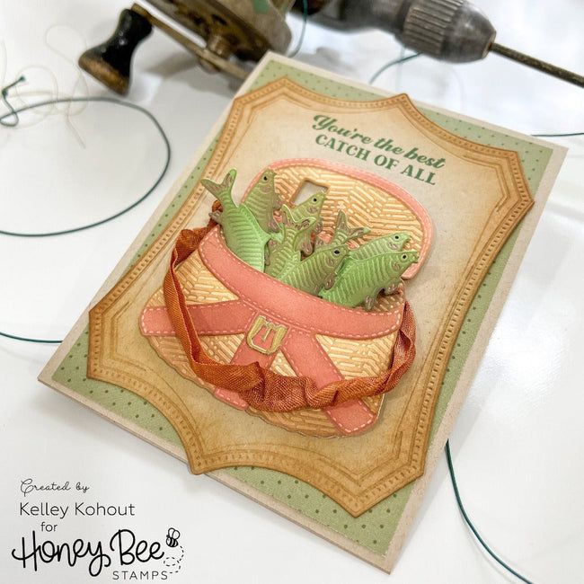 Honey Bee Lovely Layers Rod And Reel Die Set hbds-llrodr you're the best catch of all fish