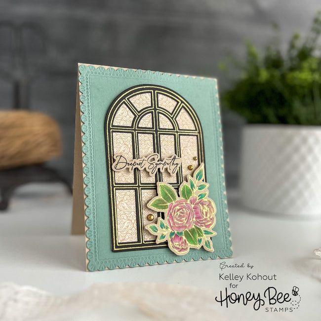 Honey Bee Blooming View Clear Stamps hbst-524 Floral Sympathy Card