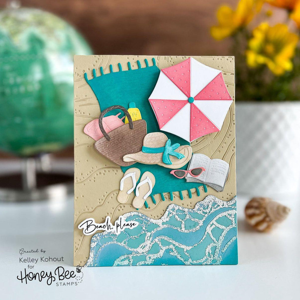 Honey Bee Rest And Relaxation Dies hbds-608 Beach Please Card