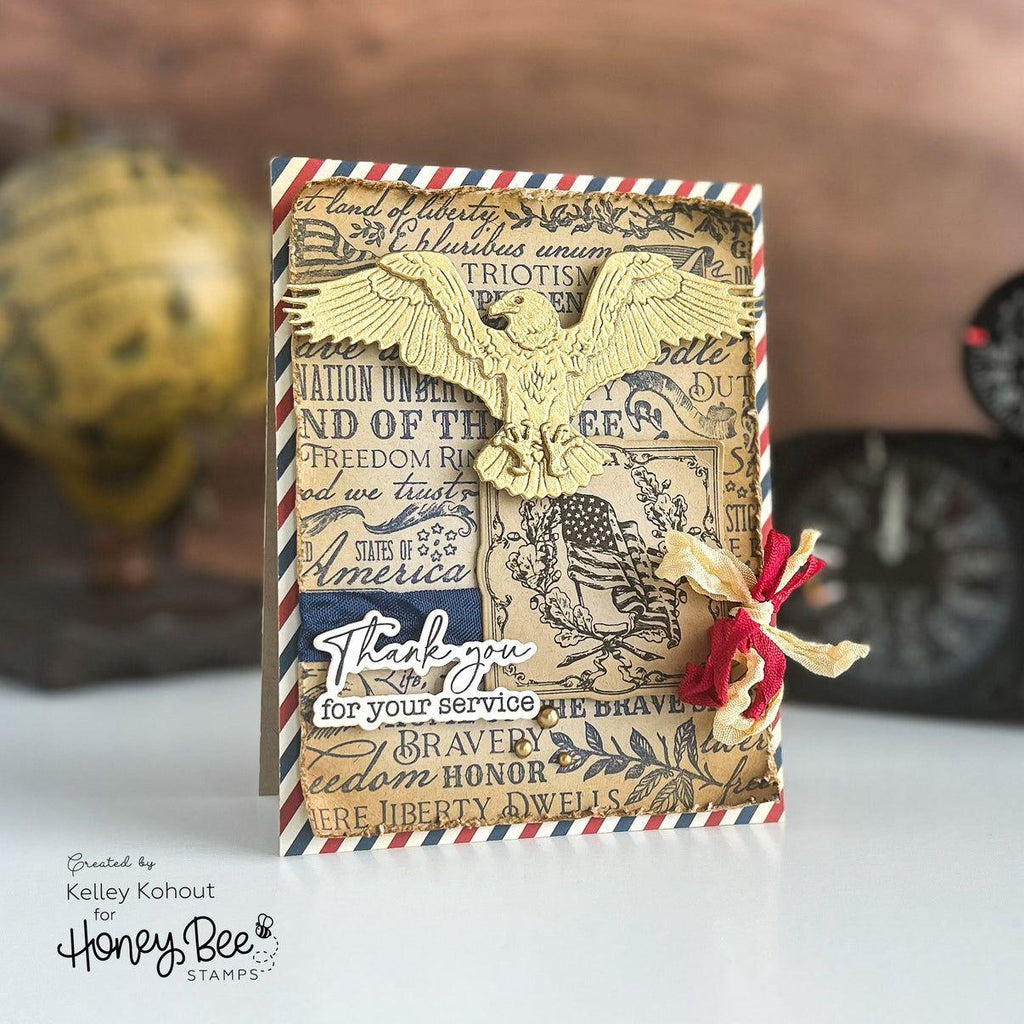 Honey Bee Because Of The Brave Clear Stamps hbst-594 Veteran Card