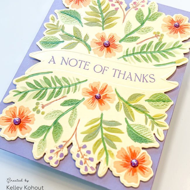 Honey Bee Bountiful Banner Stencils hbsl-134 A Note Of Thanks Card