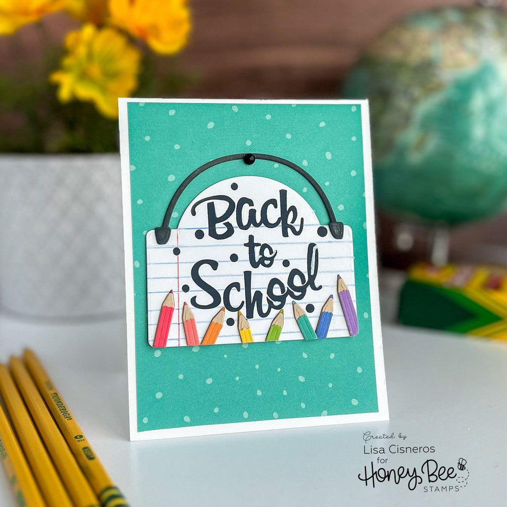 Honey Bee Lovely Layers Seasonal Signs Dies hbds-llsesn Back To School Card