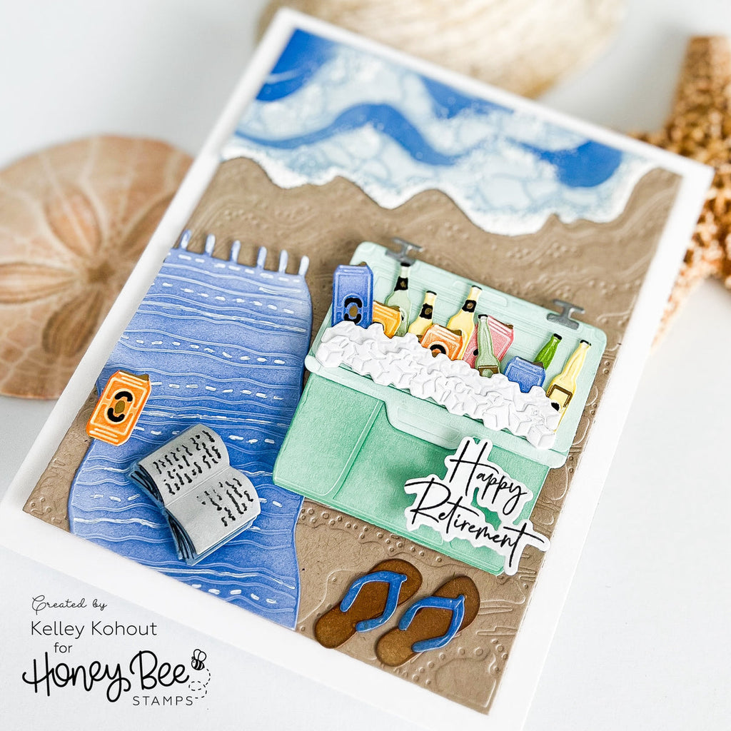 Honey Bee Lovely Layers Cooler Die hbds-llcool Happy Retirement Card