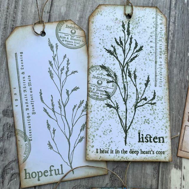 The Paper Artsy Alison Bomber Pressed Grasses Edition Cling Stamps eab40 listen